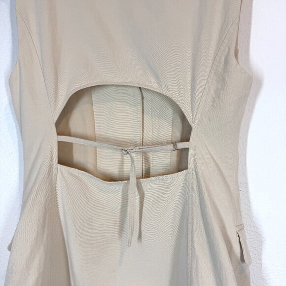 Zara Linen Blend Mini Vest Dress Cream Small - Picture 6 of 16